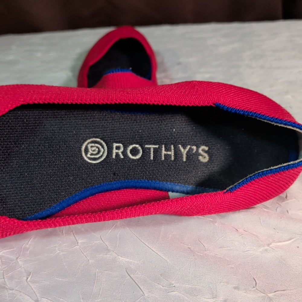 Rothy's The Flat Ballet Shoes Womens Size 9 Red Knit Round Toe Balletcore - Picture 5 of 9